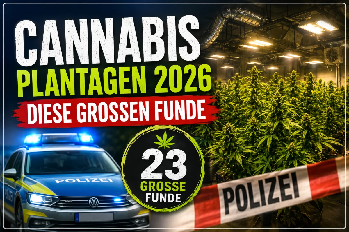 Cannabis-Plantagen 2026 in Deutschland: Große Cannabisfunde, Polizeieinsatz und 23 dokumentierte Fälle.