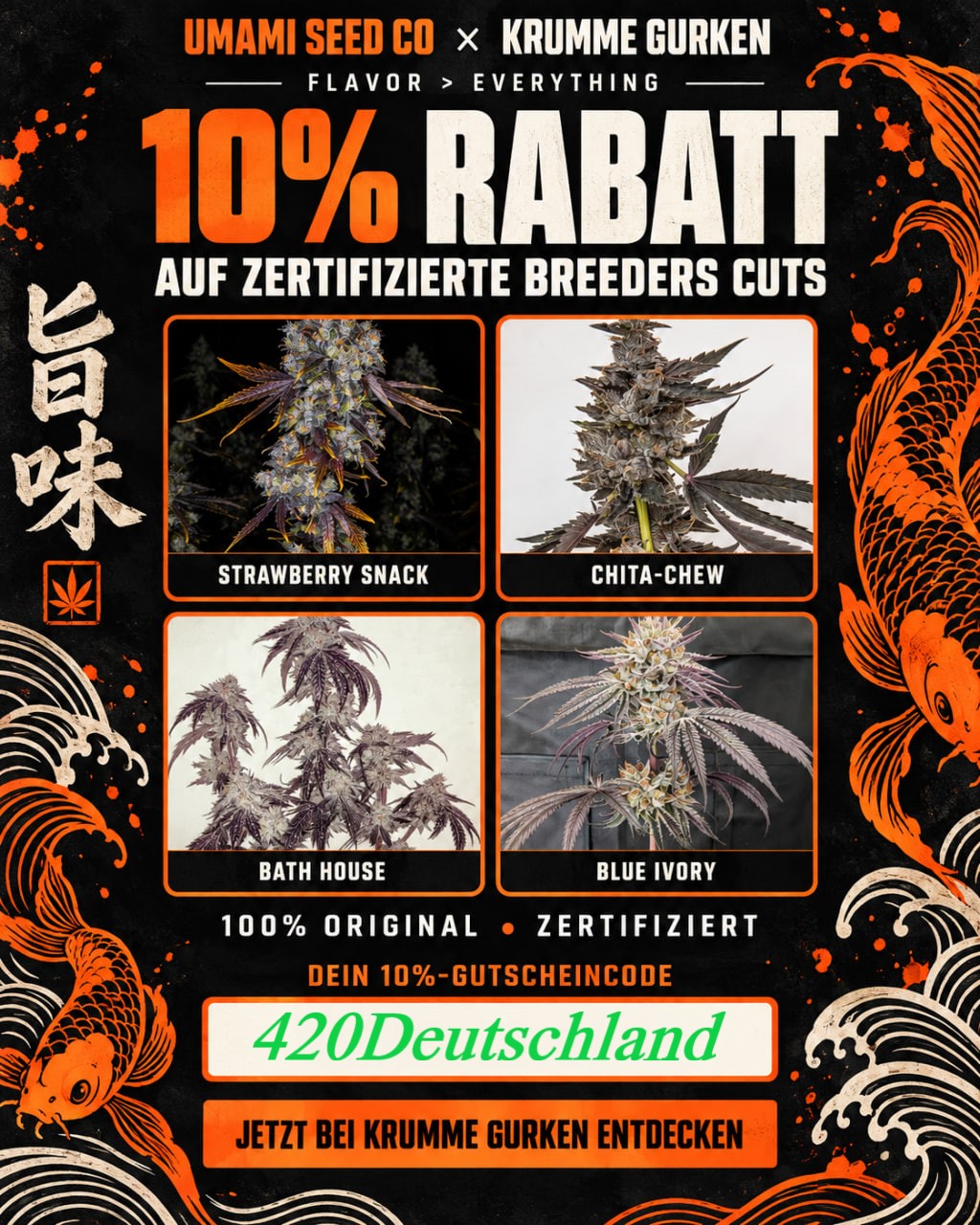 Umami Seeds Stecklinge kaufen mit Gutscheincode für Krumme Gurken. Code: 420deutschland