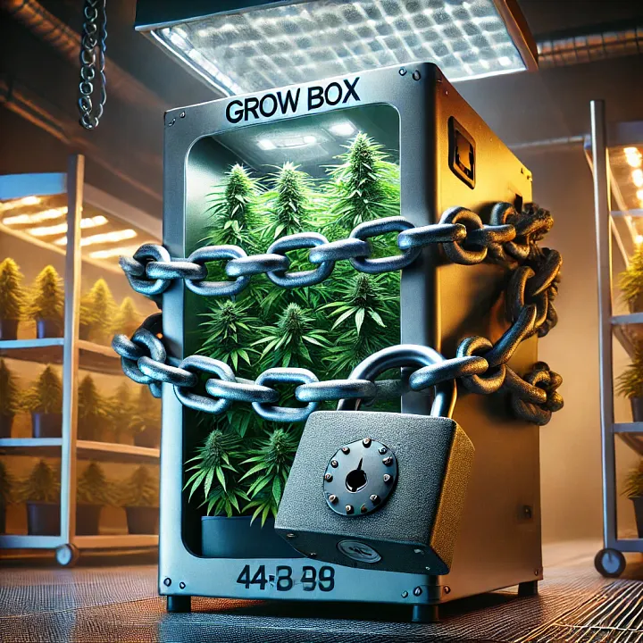 illustration einer verketteten und abgeschlossenen growbox