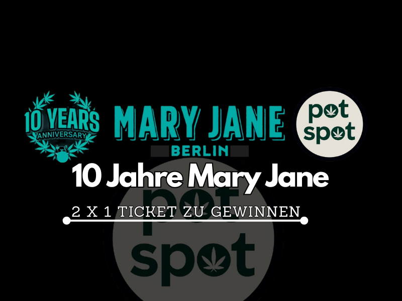 10 Jahre Mary Jane Berlin Anniversary Logo mit Potspot - Mary Jane Tickets kaufen und gewinnen